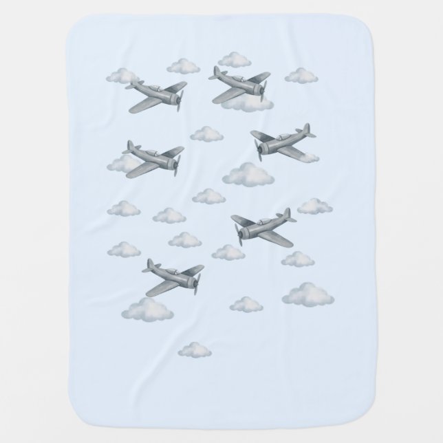 Air Force Baby Shower Blanket Little Co-Pilot (Front)