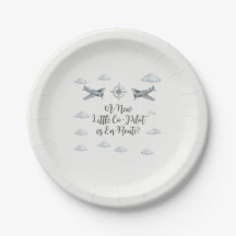 Air Force Baby Shower Plate Little Co-Pilot