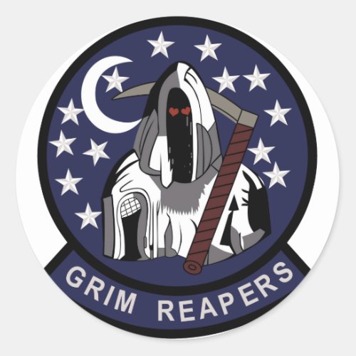 AIR FORCE BLACK OPS AREA 51 4451st GRIM REAPERS ST Classic Round Sticker