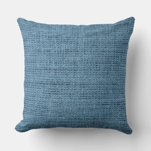 Air Force blue burlap linen background Throw Pillow