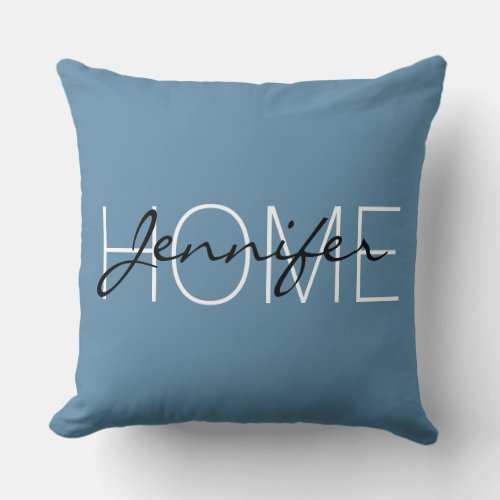 Air Force blue color home monogram Throw Pillow