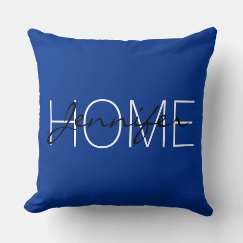 Air Force blue color home monogram Throw Pillow