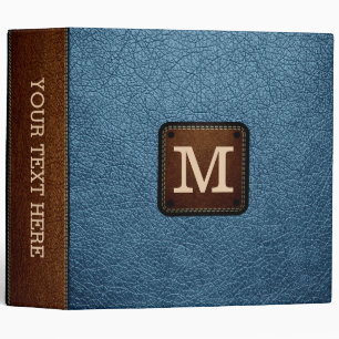 Air Force Blue (RAF) Leather Look Monogram Binder