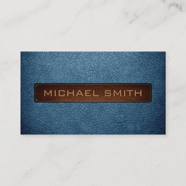 Air Force blue (RAF) Leather Look Professional Business Card (Front)