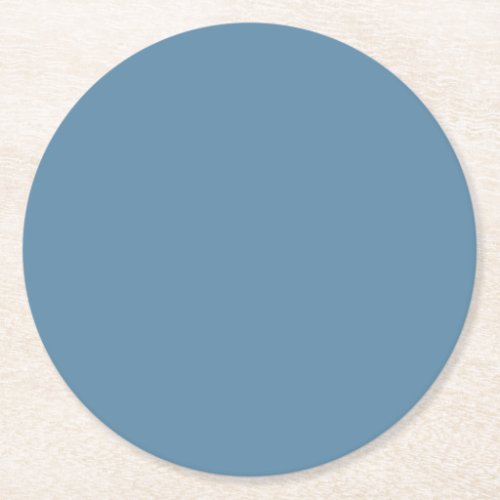 Air Force Blue Solid Color Round Paper Coaster