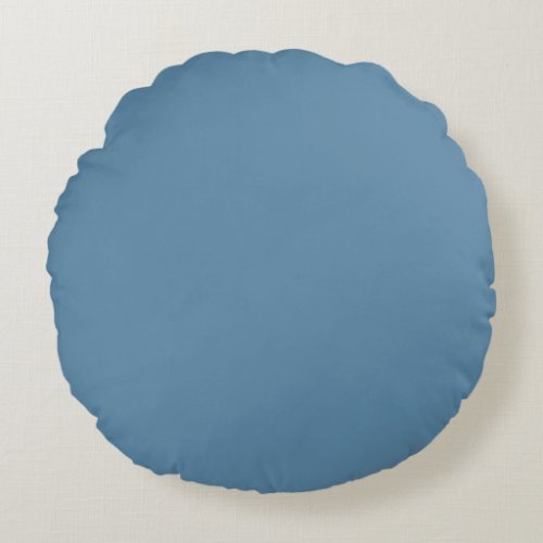 Air Force Blue Solid Color Round Pillow