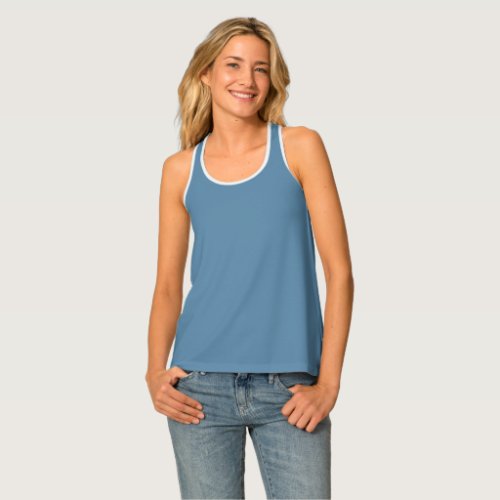 Air Force Blue Solid Color Tank Top