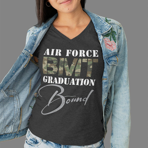Air Force BMT Graduation Bound Dark Color V_Neck T_Shirt