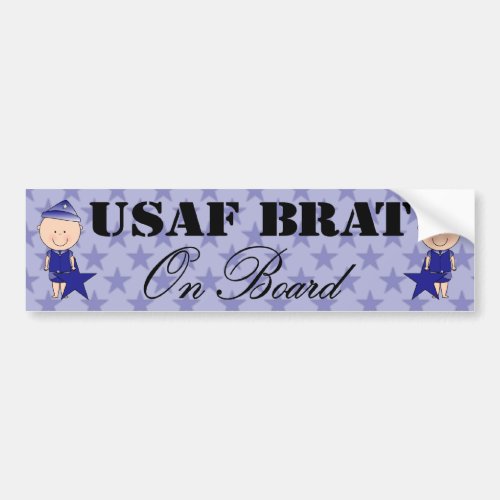 Air Force Brat On Board Boy Light Skin Bumper Sticker