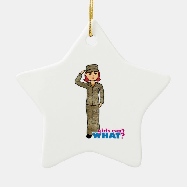 Air Force Camo Red Ceramic Ornament (Front)