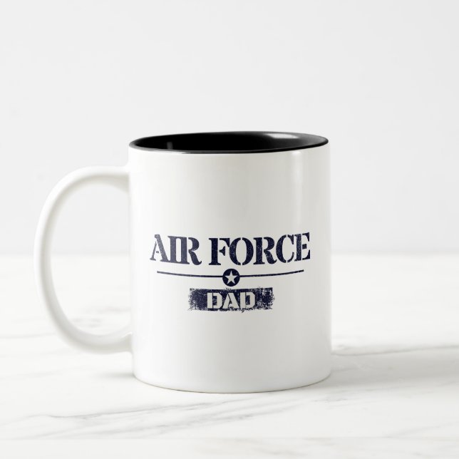 Air Force Dad Armed Forces Two-Tone Coffee Mug (Left)