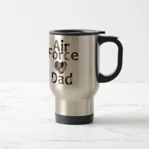 Air Force Dad Heart Camo Travel Mug