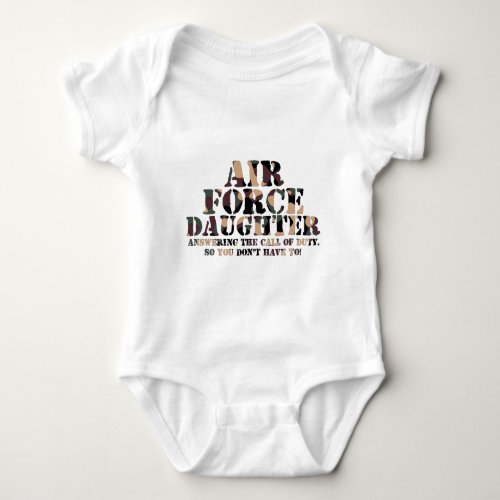 Air Force Daughter Answering Call Baby Bodysuit