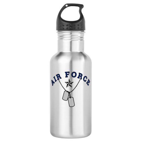 Air Force Dog Tags Water Bottle 18 oz