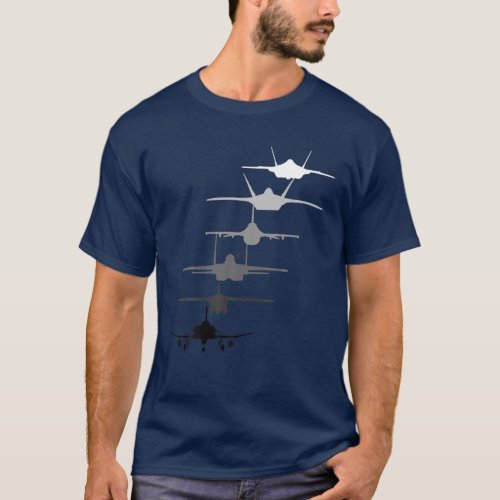 Air Force Fighter Jets F_4 F_111 F_15 F_16 F_22 F_ T_Shirt