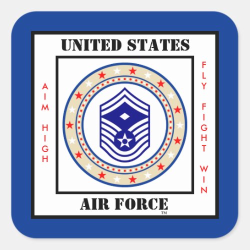 Air Force First Sergeant E_8 Square Sticker