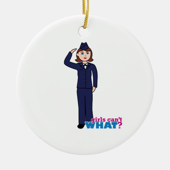 Air Force Girl Ceramic Ornament (Front)
