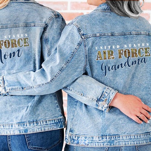 Air Force Grandma Gift I Military Camouflage USAF  Denim Jacket