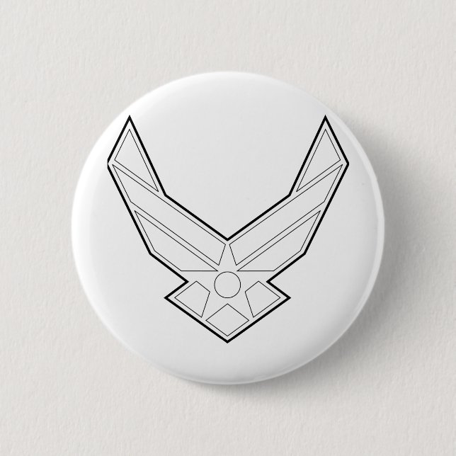 Air Force Insignia - White-outlined Pinback Button (Front)