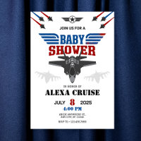 Air force jet fighter pilot Baby Shower Invitation