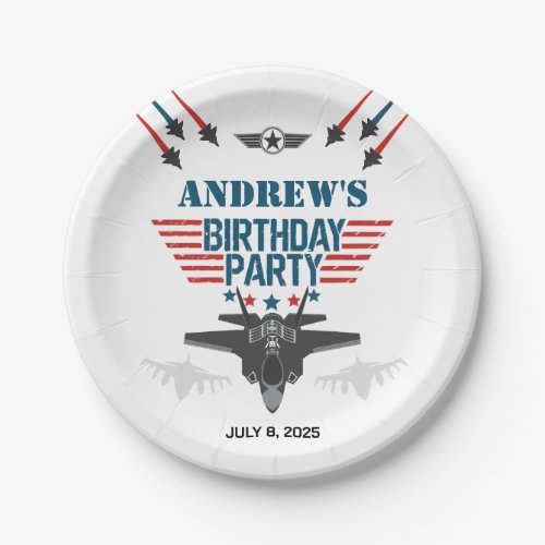 Air force jet fighter pilot Birthday Paper Plates