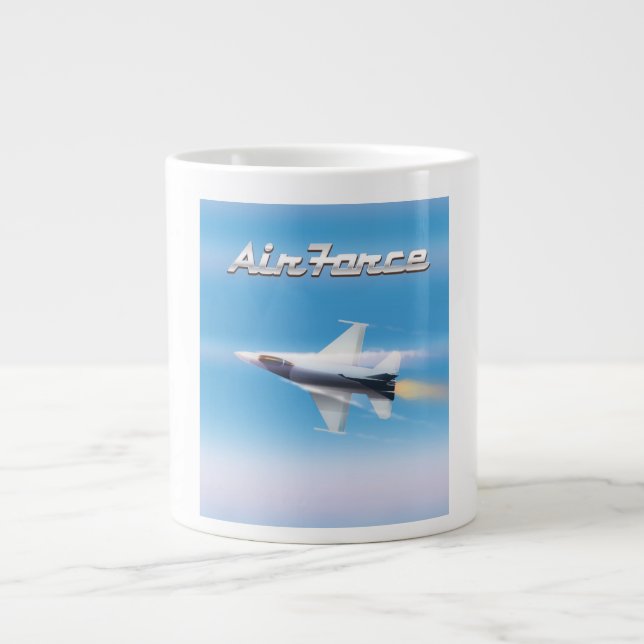 Air Force Jet Poster Giant Coffee Mug (Front)
