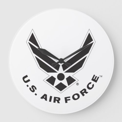 Air Force Logo _ Black Large Clock