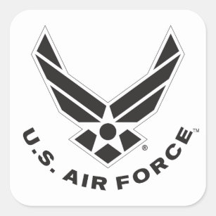 Air Force Logo - Black Square Sticker