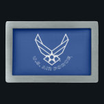 Air Force Logo - Blue Belt Buckle<br><div class="desc">Show your support of the United States Air Force with these classic Us Air Force logos.</div>