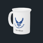 Air Force Logo - Blue Beverage Pitcher<br><div class="desc">Show your support of the United States Air Force with these classic Us Air Force logos.</div>