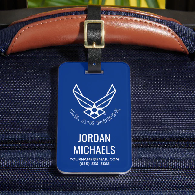 Air Force Logo Blue Luggage Tag Zazzle