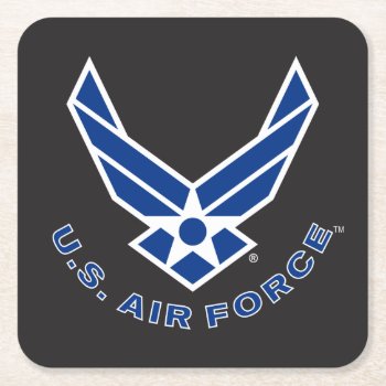 Air Force Logo - Blue Square Paper Coaster by usairforce at Zazzle