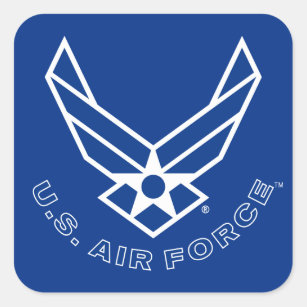 Air Force Logo - Blue Square Sticker