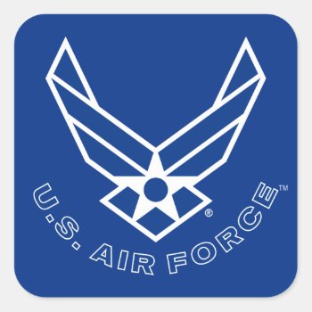 Air Force Logo - Blue Square Sticker by usairforce at Zazzle