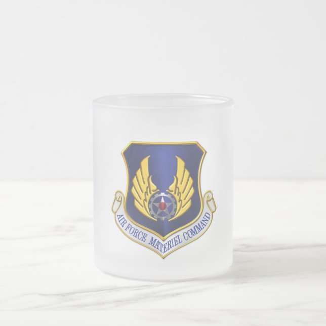 Air Force Materiel Command Customized Frosted Glass Coffee Mug (Center)