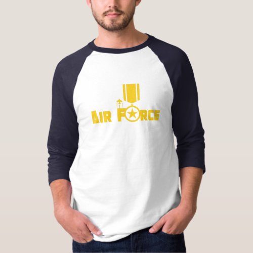 Air Force Military Gold Star Medal Aircraft Modern T_Shirt