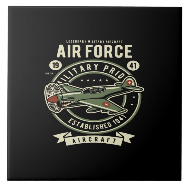 air force military pride aircraft ceramic tile (Front)