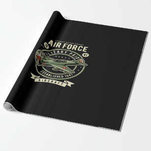 air force military pride aircraft wrapping paper