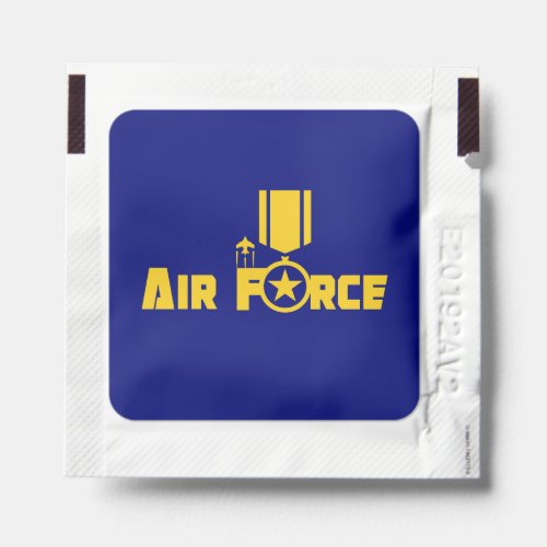 Air Force Military Star Medal Aircraft Blue Gold Hand Sanitizer Packet