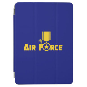 Air Force Military Star Medal Aircraft Blue Gold iPad Air Cover