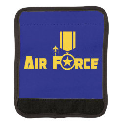 Air Force Military Star Medal Aircraft Blue Gold Luggage Handle Wrap