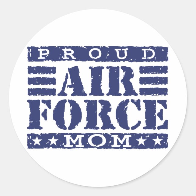 Air Force Mom Classic Round Sticker (Front)
