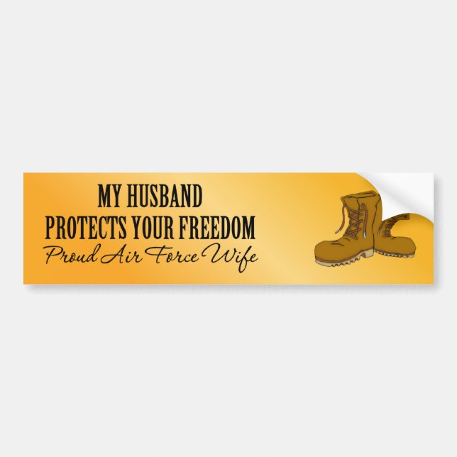 (Air Force) My Husband Protects Your Freedom Bumper Sticker (Front)