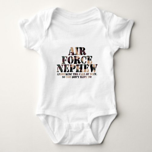 Air Force Nephew Answering Call Baby Bodysuit