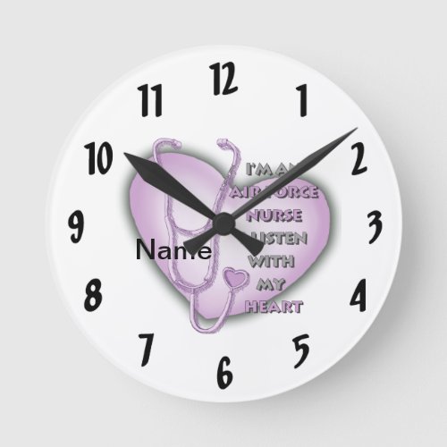 Air Force Nurse Purple Heart custom name clock
