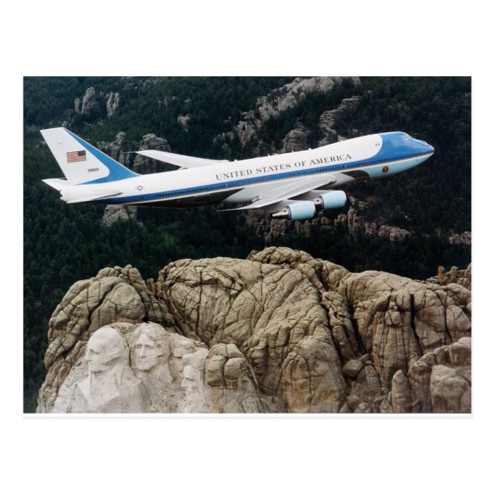 Air Force One above Mount Rushmore Postcard
