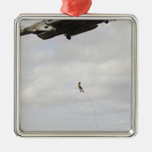 Air Force pararescuemen conduct a combat insert 2 Metal Ornament