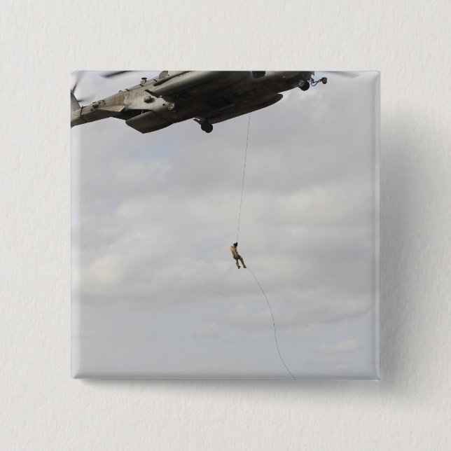 Air Force pararescuemen conduct a combat insert 2 Pinback Button (Front)