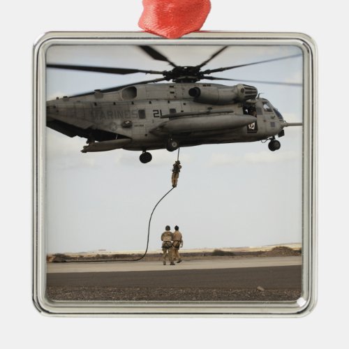 Air Force pararescuemen conduct a combat insert 3 Metal Ornament