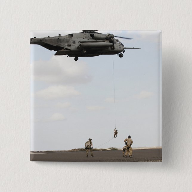 Air Force pararescuemen conduct a combat insert Pinback Button (Front)